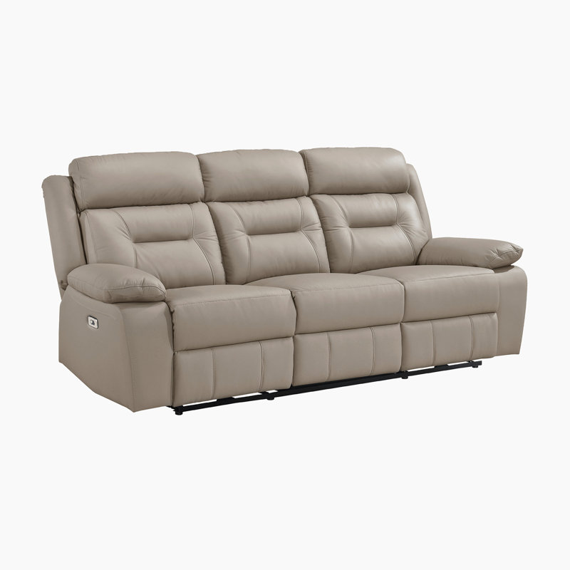Huskins Modern & Contemporary Power Reclining 3-Piece Living Room Set with Premium Leather Upholstery, One-touch Power Control & Durable Metal Reinforced Frame