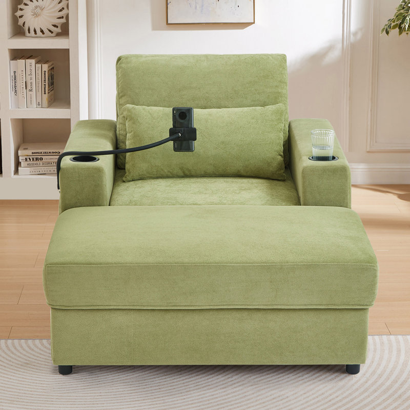Canapé avec repose-pieds de 42,5 po Keir, Vert