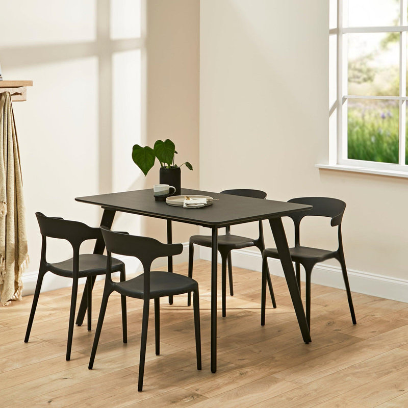 Kayleigh 4 - Person Dining Set, Walnut, Walnut, Walnut