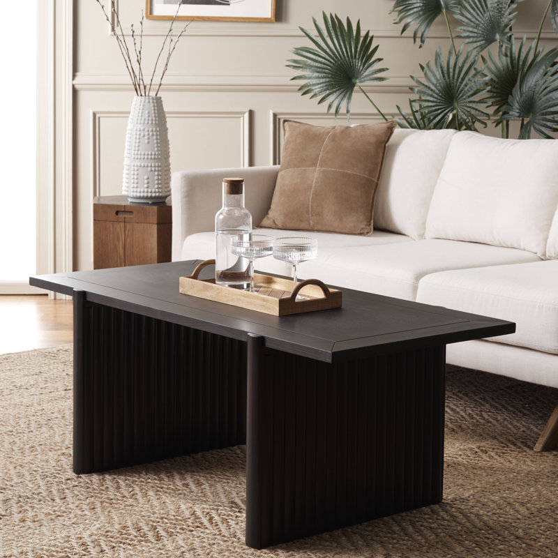 Solid Wood Single Coffee Table, Black