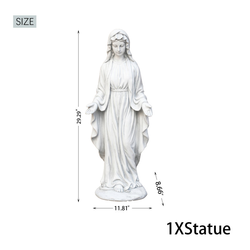 Statue de jardin religieuse et spirituelle extérieure de la Vierge Marie