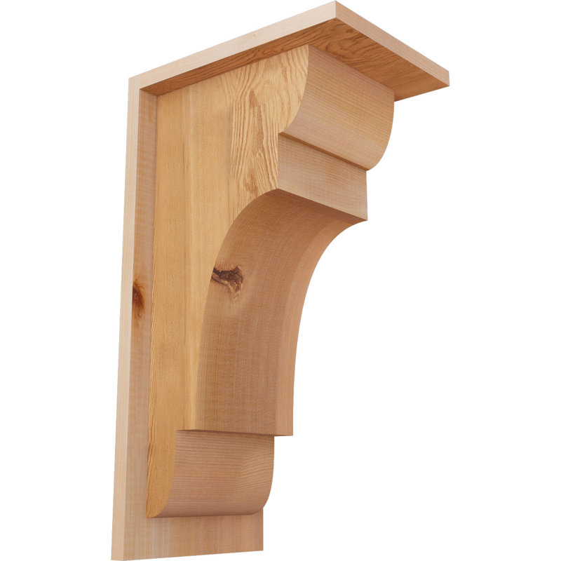 New Brighton Corbel avec plaque arrière, H 18 po x l 7,5 po x P 10 po, Cèdre rouge, Lisse