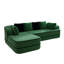 Canapé modulaire de cinéma maison en tissu de 106 po avec méridienne et siège profond, sans assemblage, faisant face à la gauche, vert émeraude-2145230877-2145230879