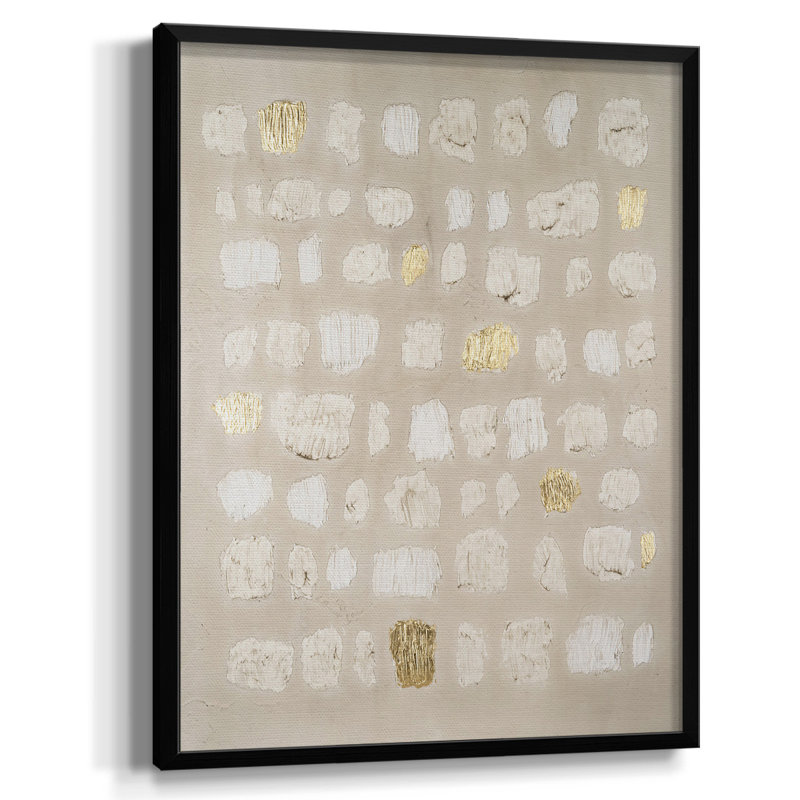 Pavé embelli I, H 37,5 po x l 27,5 po x P 1 po, Pas de tapis, Toile encadrée noire