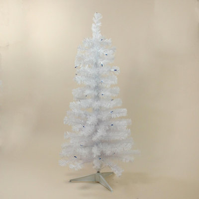 3' Pre-Lit White Pine Slim Artificial Christmas Tree - Blue Lights