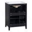Meuble-lavabo noir de 24 po avec lavabo, panneau de fibres à densité moyenne et bois d'hévéa, 3 tiroirs et armoire avec tablettes réglables, conception moderne pour les petites et moyennes salles de bain-704279210
