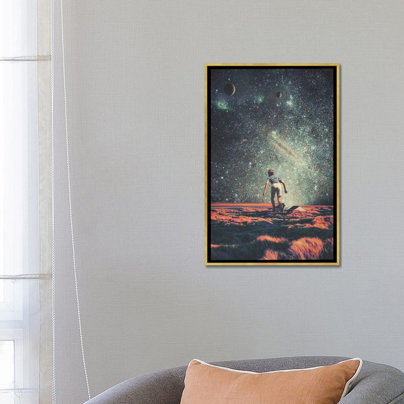 « Nostalgia » par Frank Moth-impression, H 26 po x l 18 po x 1,5 po, Toile encadrée d'or, Pas de tapis