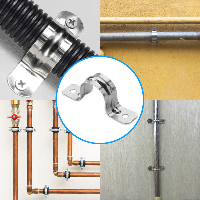 Sangles en acier zingué pour conduit RIGID, 3/4 po, 2 trous - paquet de 50