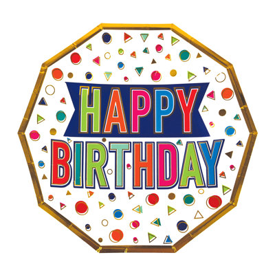 Happy Birthday Decagon Plates