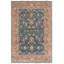 Tapis oriental rectangulaire en laine / coton noué à la main turquoise / rouille / gris-1664707971