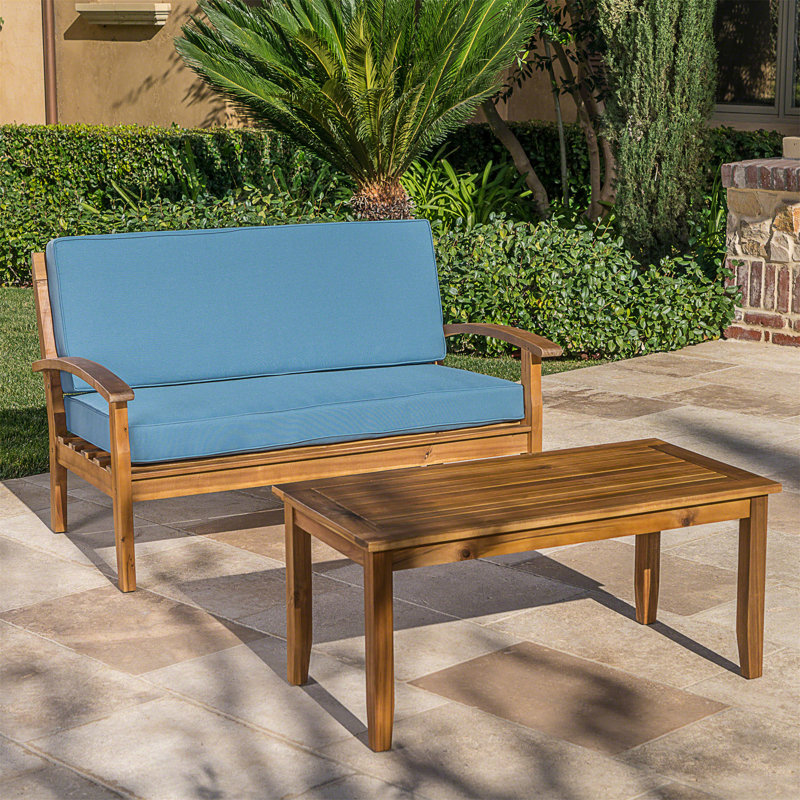 Causeuse et table basse Peyton, Bleu