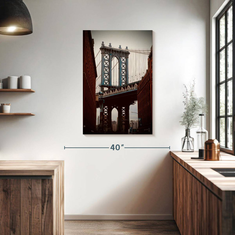 Lilie Brooklyn Bridge In Blue, 39" H x 26" W