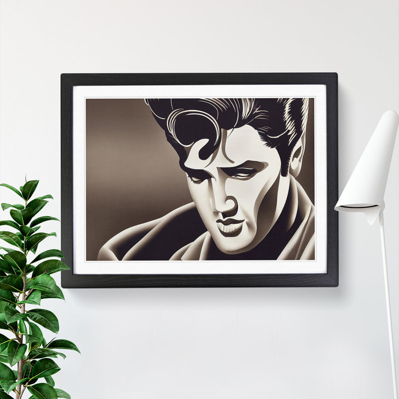Elvis Presley Deco Vol.1 - Single Picture Frame Painting, Black , 46cm H x 64cm W x 2cm D