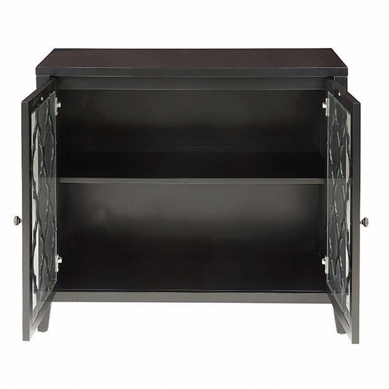 Black Console Table, With Shelf Inside