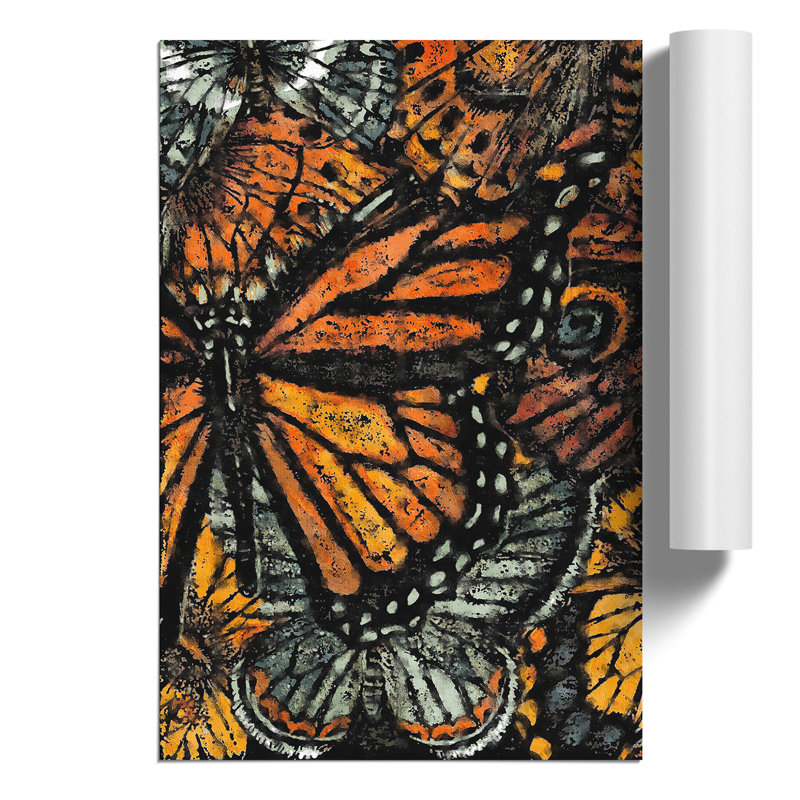Monarch Butterflies Painting - Frameless Print, 59cm H x 42cm W x 0.1cm D