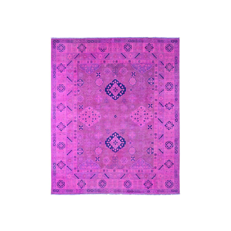 Tapis en laine noué à la main à motif géométrique Kazak 8 pi x 9 pi 7 po D73E7F63E2FF4770B80FF25B742EDEDF