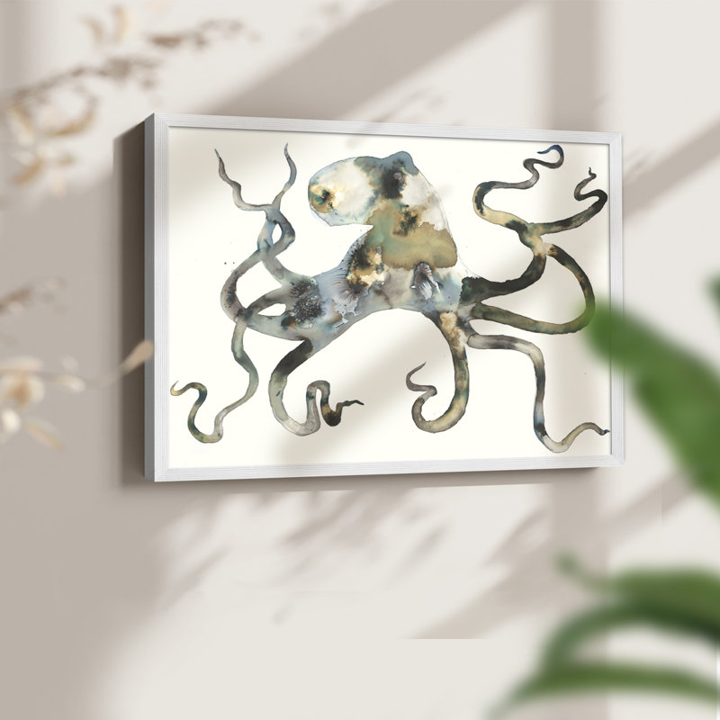 Octo -Framed Print - Restickable, 11" H x 14" W, White