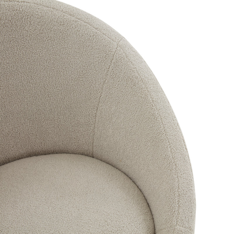 Fauteuil demi-tonneau pivotant de 32 cm Teston, Gris clair, Argent