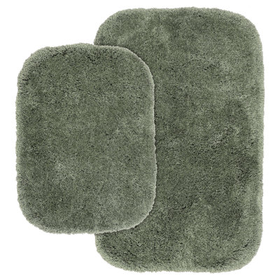 Billy-Dean Nylon 2 Piece Bath Rug Set with Non-Slip Backing