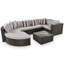 Ensemble de canapé d'extérieur en osier 7 pièces, canapé en rotin, avec coussins colorés, canapé de conversation, pour patio, jardin, terrasse, osier brun