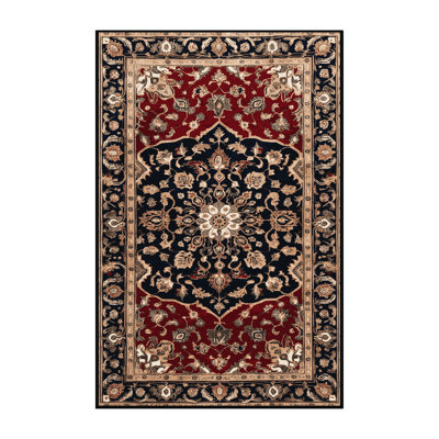 Machine Washable Persian Black Area Rug
