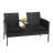 2-Seat Black Wicker Patio Loveseat with Table – Outdoor Rattan Set with Washable Cushion Covers for Backyard, Garden & Lawn-767351544