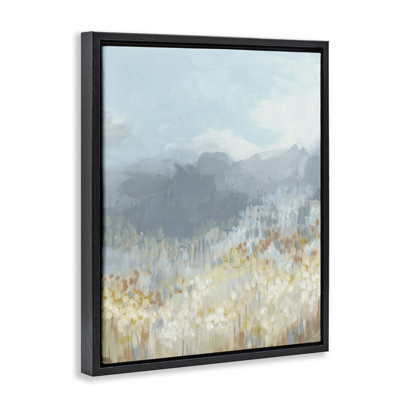 Montagnes et campagne, art mural encadré flottant par June Erica Vess, Cadre flottant noir de jais, H 21 po x l 17 po