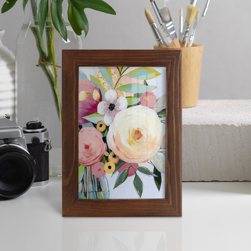 Georgia Bouquet II, encadré sur papier, H 6 po x l 4 po x P 1 po, Châtaigne
