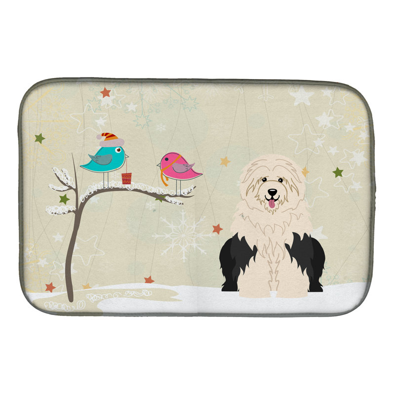 Tapis de noël entre amis old english berger
