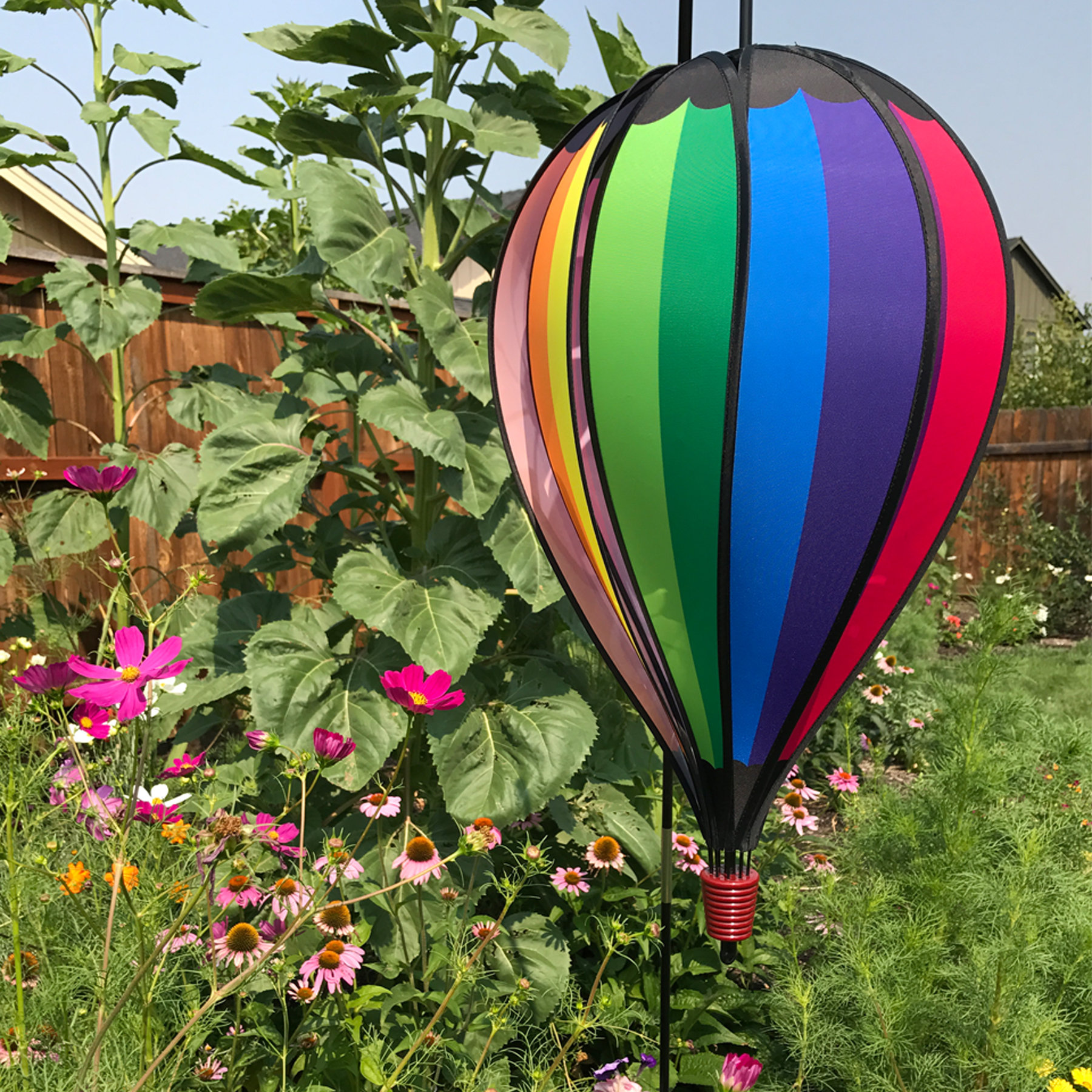 Rainbow Hot Air Balloon Outdoor Hanging Solar LED Lantern