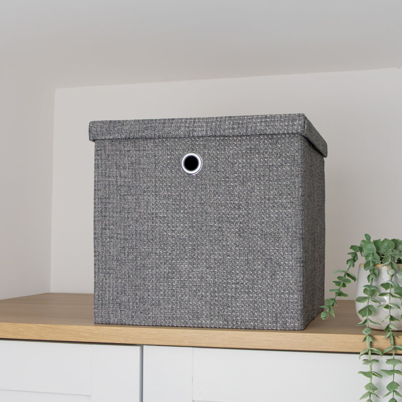 17 Stories Fabric Decorative Basket, Yes, Grey