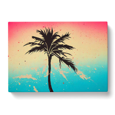 Palm Tree Painted - Wrapped Canvas