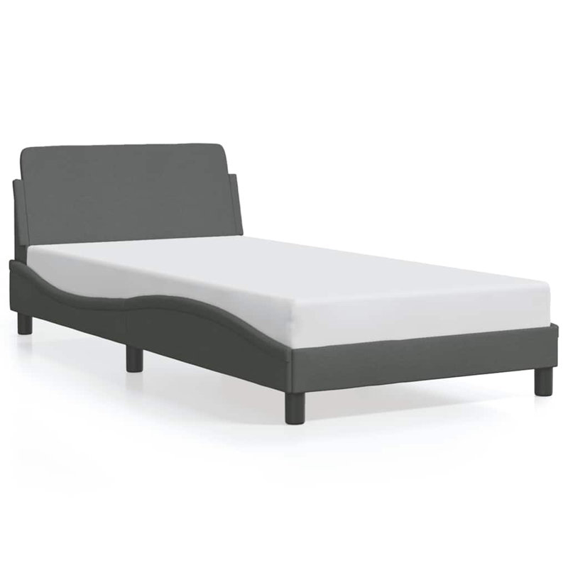 Structure de lit vidaXL gris foncé tissu 100x203 cm, Gris foncé, Simple TG