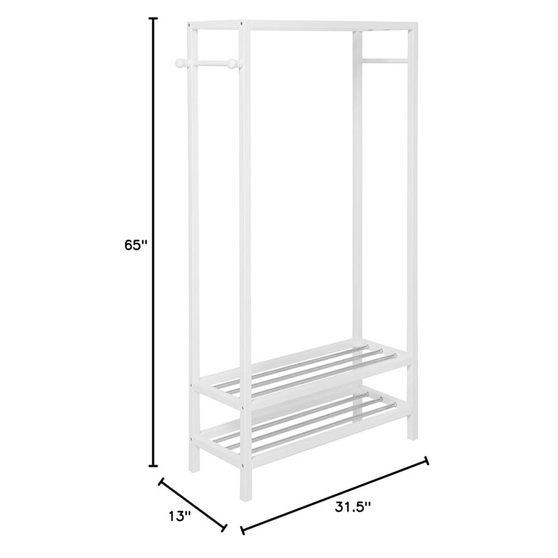 Portant à vêtements en bois Nickell, Blanc
