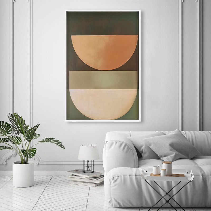 Oliver Gal Sun-Kissed Minimalism I Abstract - Luxury Shadowbox Framed Wall Art, 55.5" H x 37.5" W, White