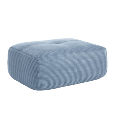 De coin en velours côtelé bleu et bleu avec coussins, doux au toucher, facile et rapide à installer, fond antidérapant, velours côtelé doux de 17,58 po de hauteur, sans assemblage, structure stable, poids de 20,17 lb