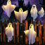 8 décorations de fantômes d'Halloween illuminées, fantômes volants suspendus blancs pour la cour avant, patio, pelouse, jardin, fête, nécessite des piles AA (non incluses)