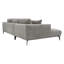 Riviera 4 Seater Left Hand Corner Sofa, Grey Fabric, 286cm Modern L-Shaped with Metal Legs-418821126-404754979
