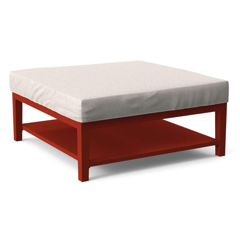 Hammond Square Ottoman, Snow Crypton Performance; 0884-91, Frost White Finish