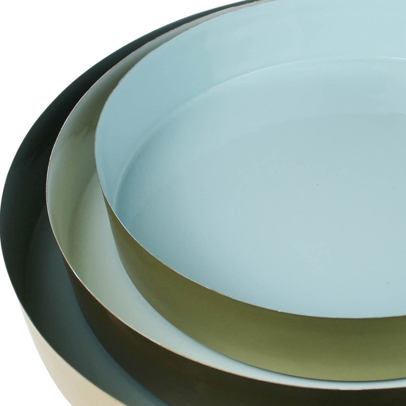Holmesville Ceramic / Porcelain Tray - Set of 3, Blue