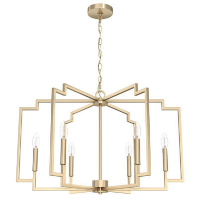 Plafonnier lustre 6 lumières 30 pouces Hunter