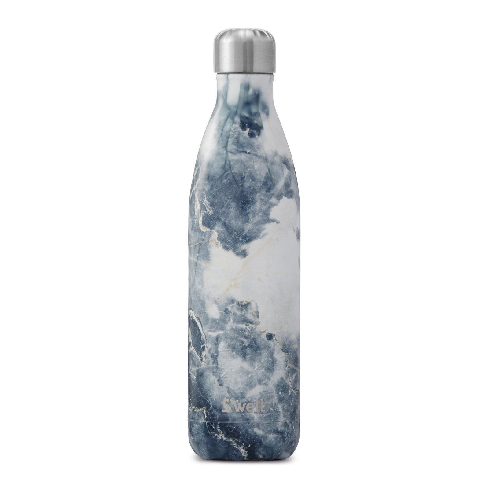 S'well Stainless Steel Triple-Layered Vacuum-Insulated Water Bottle, 25.oz, Blue Granite