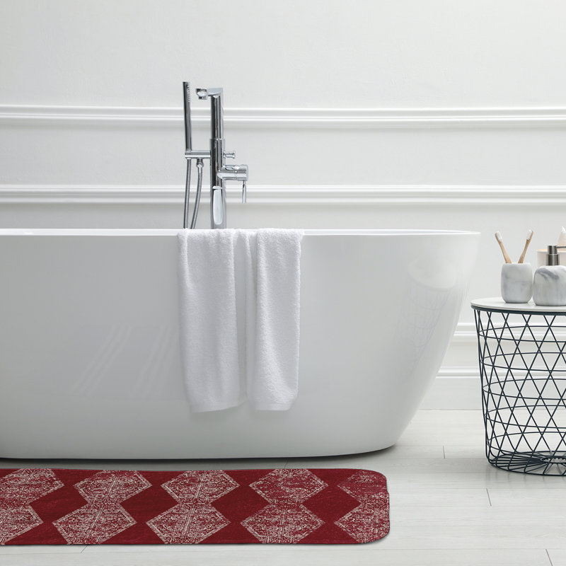 Tapis de bain HH Revival, L 17 po x L 24 po, Rouge