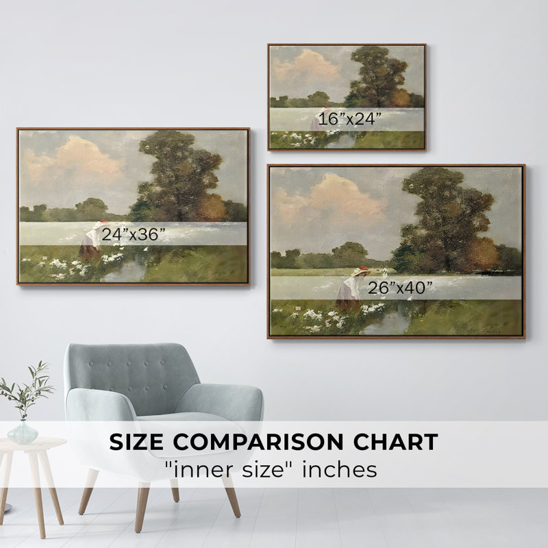 Paysage rétro - Toile tendue avec châssis CCLXII, Noyer, H 25 po x l 37 po