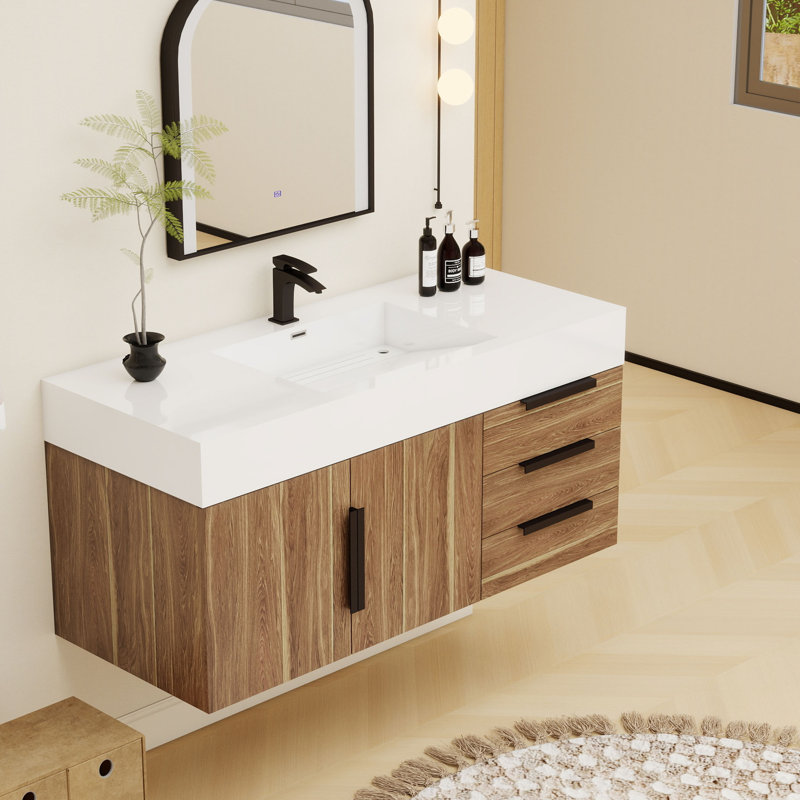 Meuble-lavabo simple 48 po Jessica, Chêne naturel
