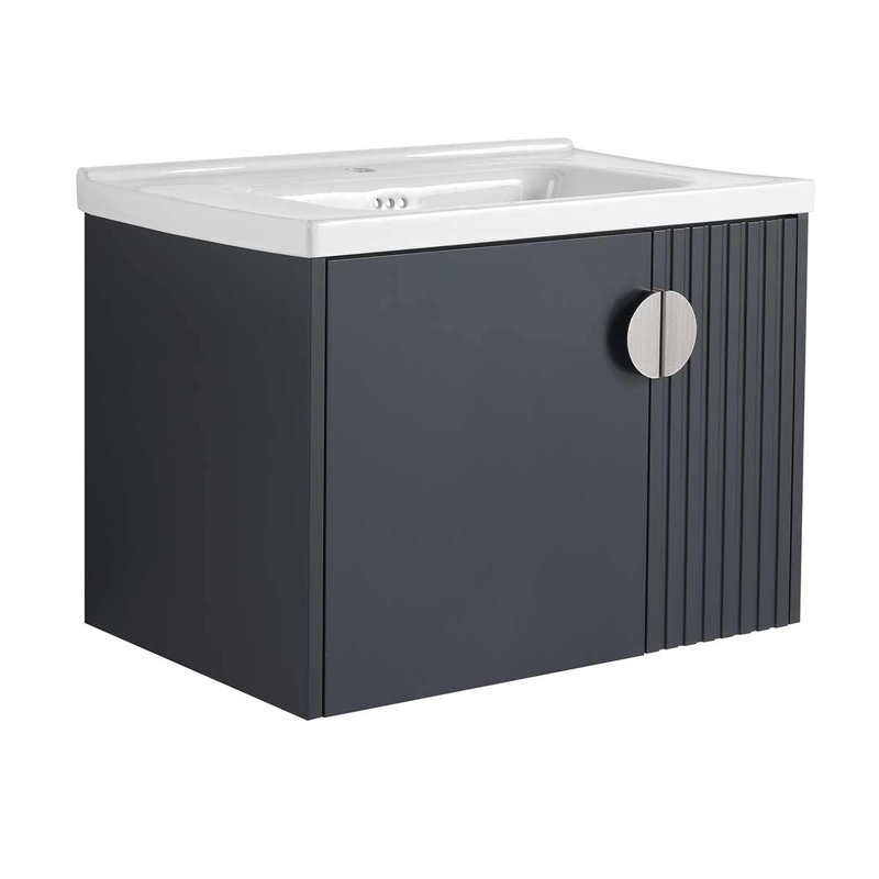 Meuble-lavabo 28 po avec lavabo en céramique pour petite salle de bain 28 po, Noir