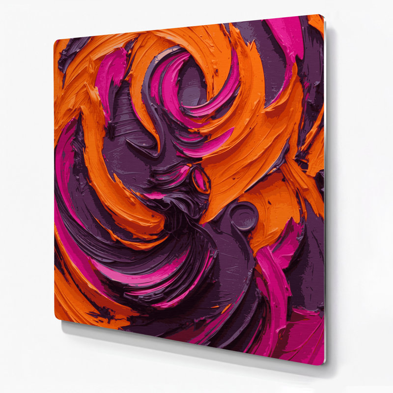 Abstrait art figuratif rouge en métal 36, H 12 po x l 12 po