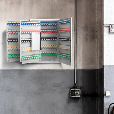 Armoire réglable à 300 clés - Boîte murale en acier verrouillée avec étiquettes colorées pour une manipulation efficace Gris divers consommateurs 300 serrures