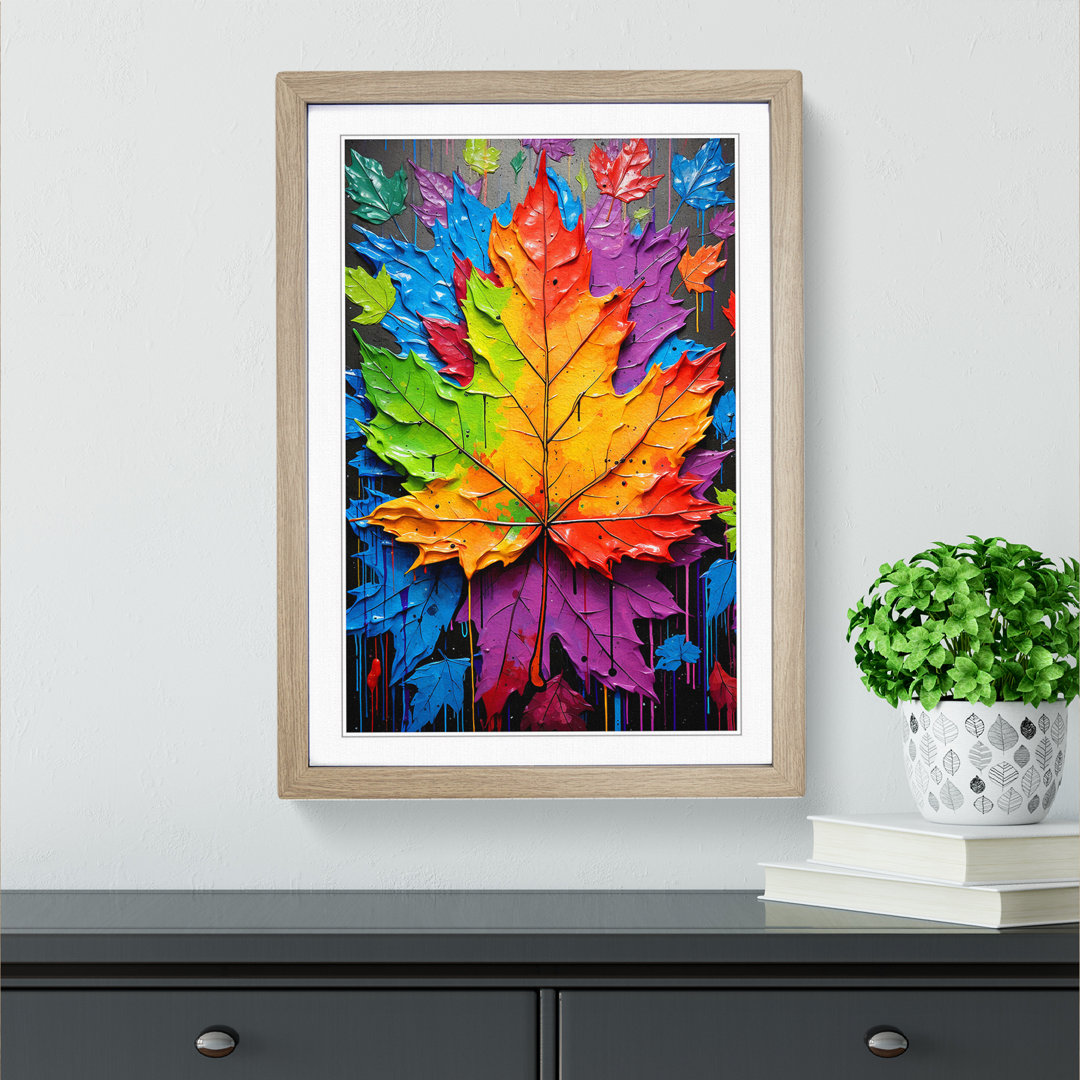 Leaf Pop No.4 - Single Picture Frame Print on Wood