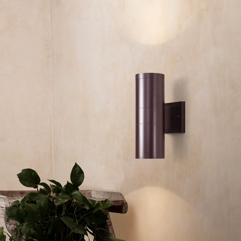 Lanterne murale d'extérieur à 2 ampoules Raley, Bronze frotté à l'huile, H 11,97 po x l 4,52 po x P 7,17 po